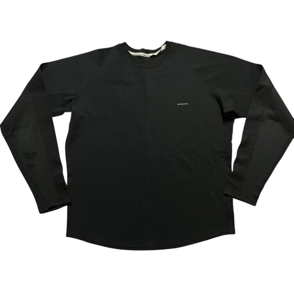Patagonia Men’s Black Long Sleeve Activewear Top Size MEDIUM Wool Blend READ